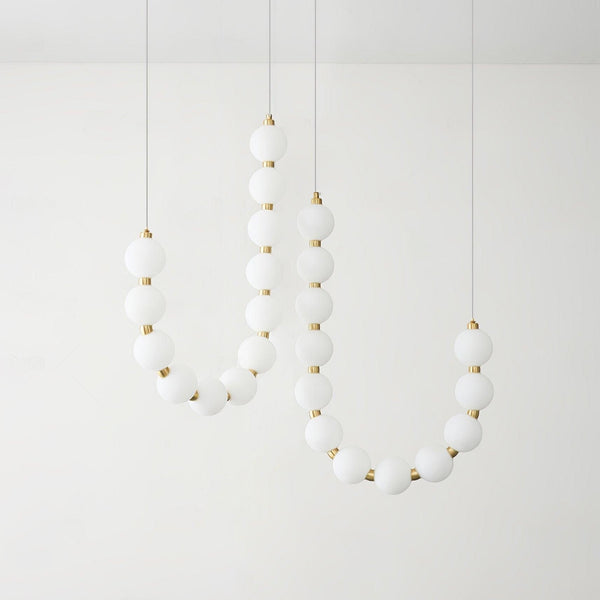 Copper Acrylic Pearl Necklace Pendant Light