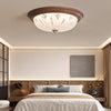 Walnut Color Glass Bedroom Ceiling Light
