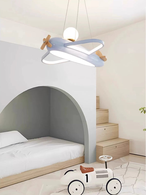 Lustre avion de style crème pour chambre d'enfant