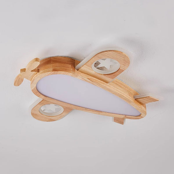 Flugzeug-Deckenlampe aus Massivholz