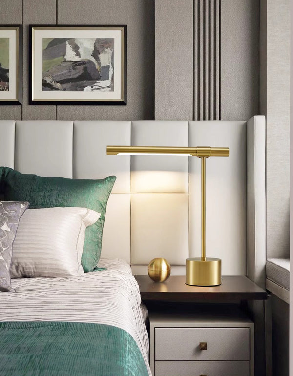 Creative personality wood grain bedside desk lamp