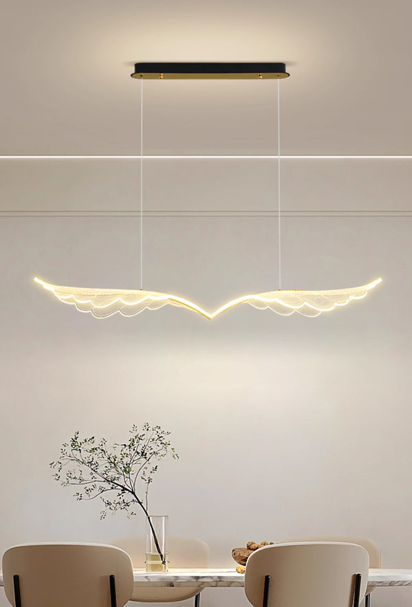Nordic long strip creative wings led dining chandelier