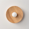 Vintage solid wood disc wall lamp