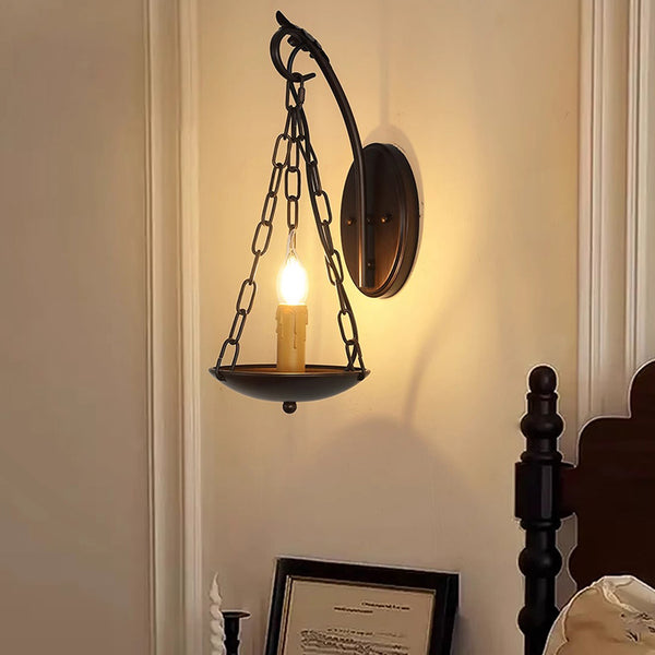 Creative retro bedroom bedside aisle wall lamp