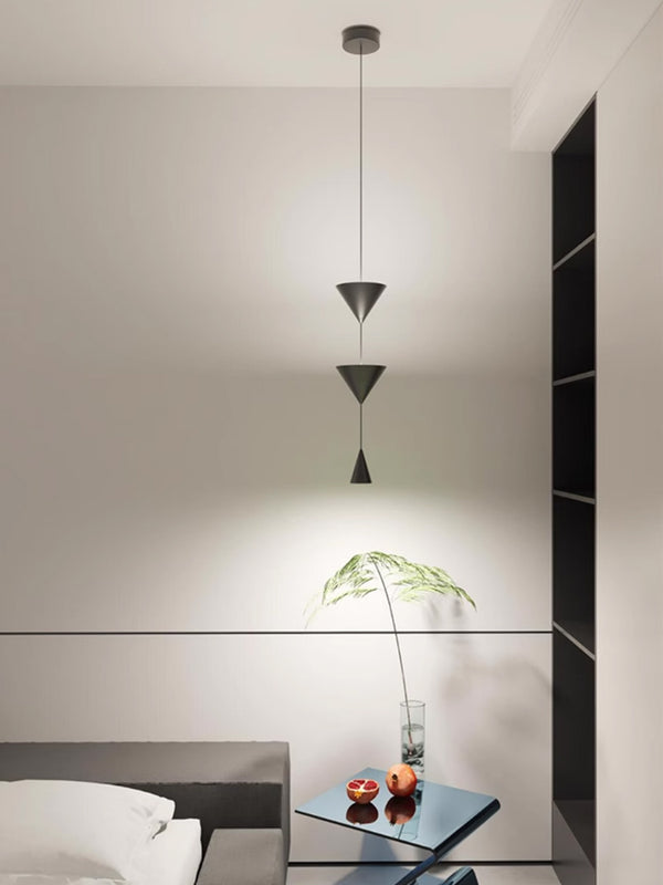 Minimalist conical bedroom bedside background wall chandelier