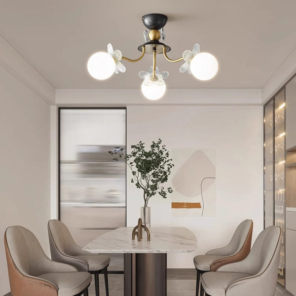 French cream style full copper living room and bedroom ceiling lamp