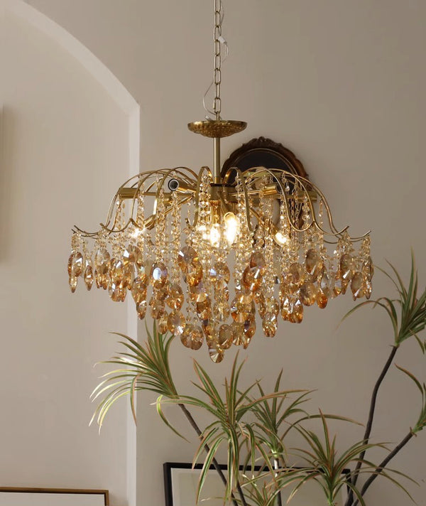 French retro glass chandelier