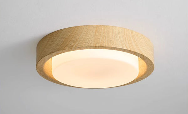Medieval style wood grain glass bedroom ceiling lamp