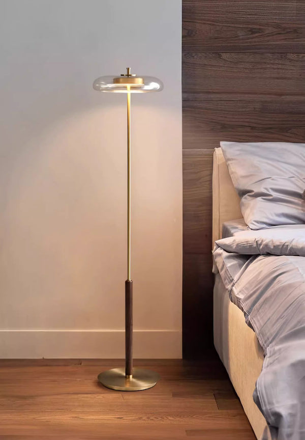 American retro solid wood floor lamp
