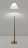 Stehlampe aus Walnussholz mit Plissee