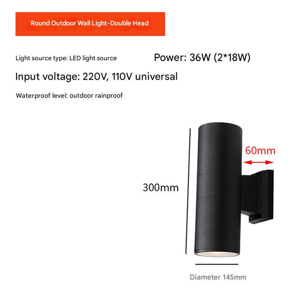 LED outdoor garden waterproof double head wall lamp