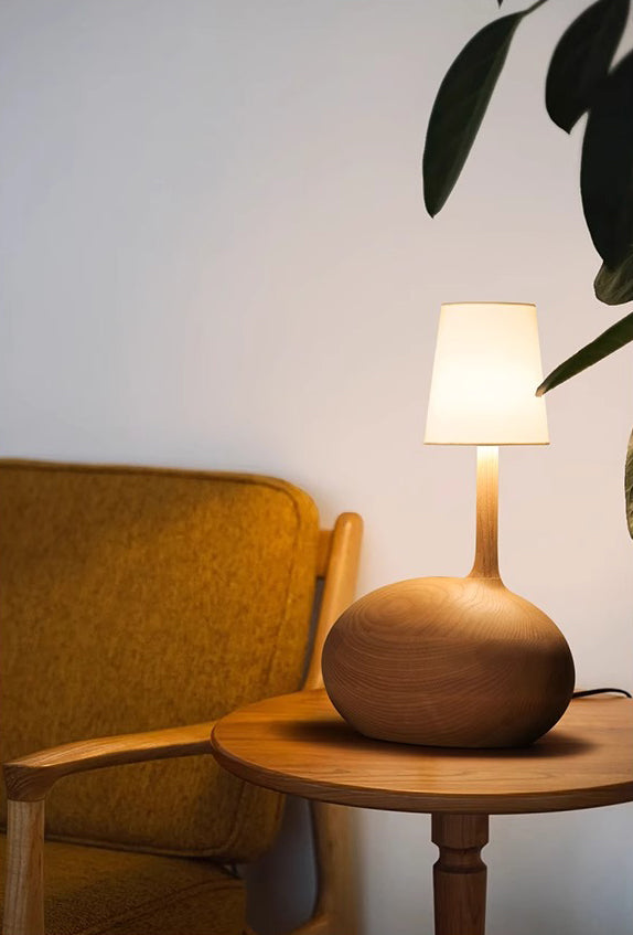 Medieval style solid wood bedroom table lamp