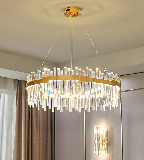 French light luxury LED living room crystal chandelier