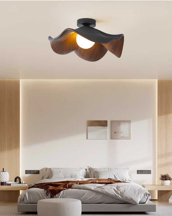 Creative retro lotus leaf bedroom corridor ceiling lamp