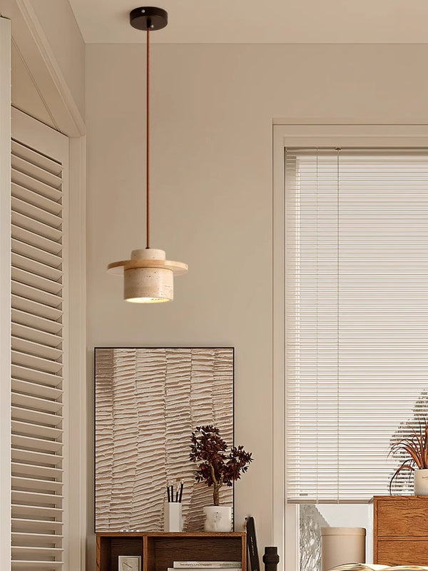 Vintage solid wood yellow travertine bedroom bedside chandelier