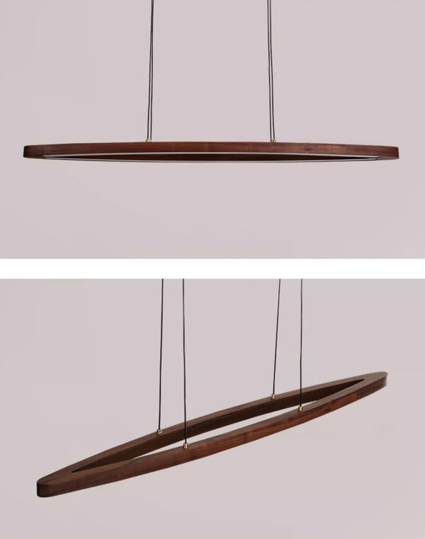 Pendelleuchte aus Walnussholz für Esszimmer