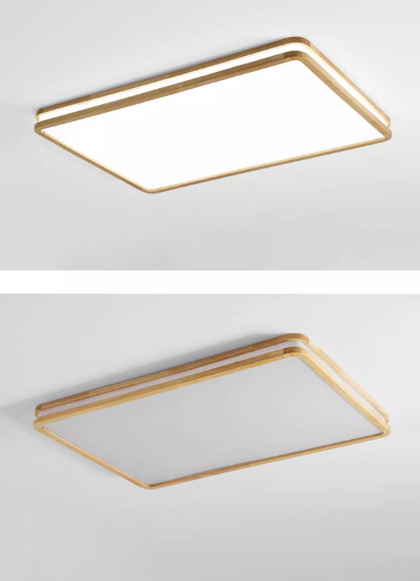 Solid wood LED ceiling light