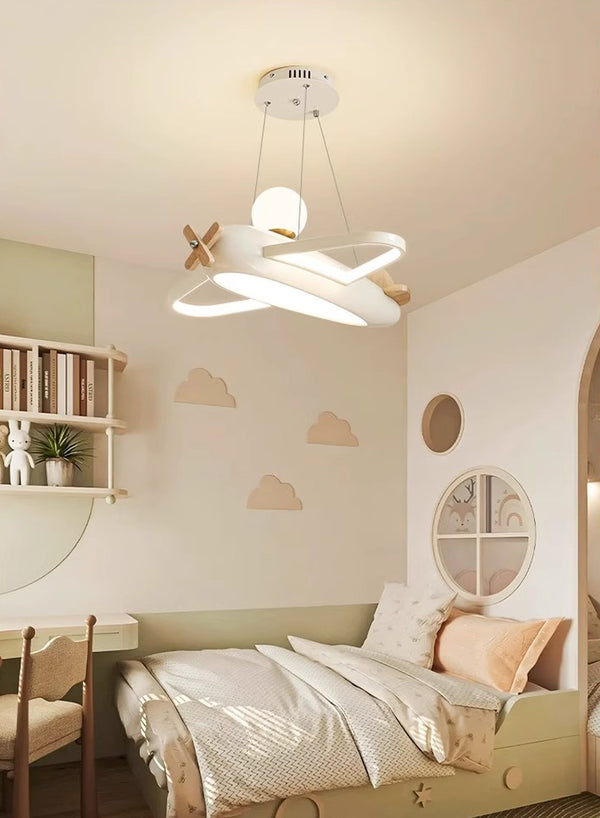Lustre avion de style crème pour chambre d'enfant