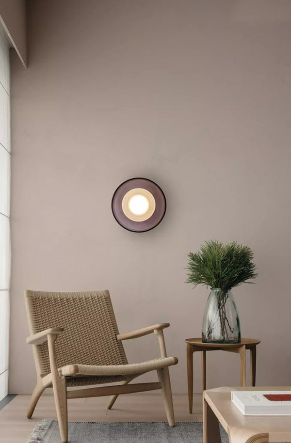 Italian style minimalist glass entrance corridor background wall lamp