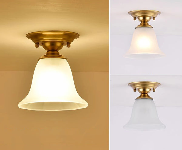 European style copper home decoration corridor entrance balcony small ceiling lamp