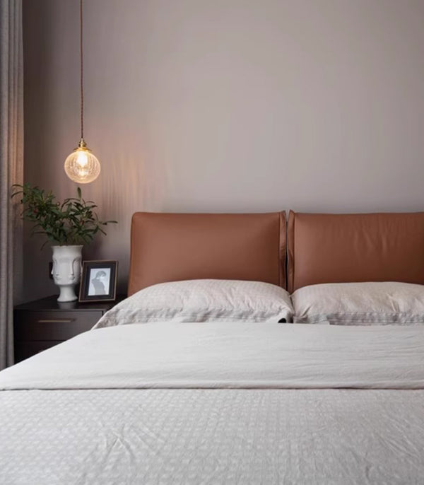 Vintage Brass Cracked Glass Bedroom Bedside Pendant light