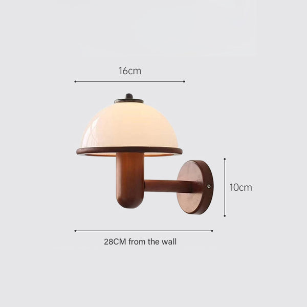 Wandlampe Pilz aus Massivholz