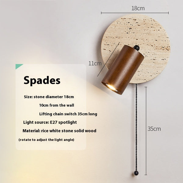 Yellow Travertine Antique Bedside Wall Lamp