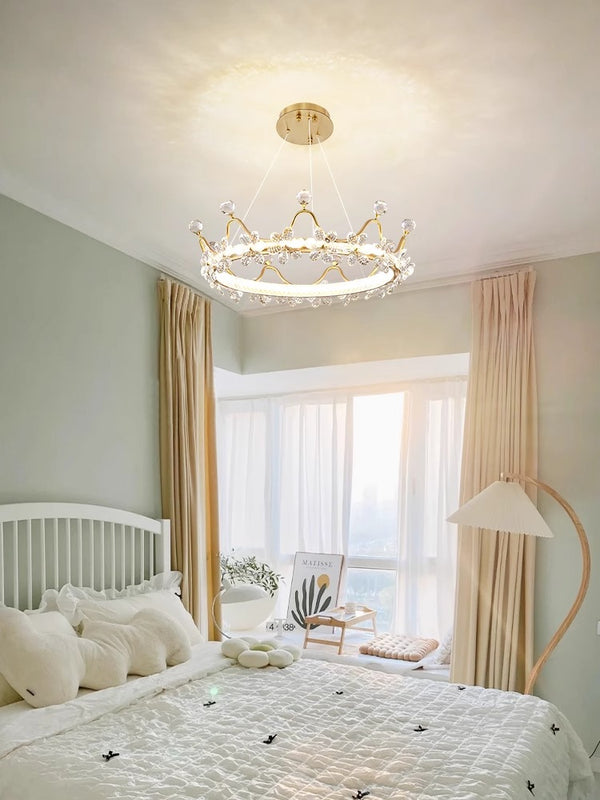 Creative Crown Crystal Bedroom Chandelier
