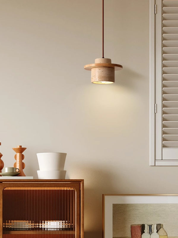 Vintage solid wood yellow travertine bedroom bedside chandelier