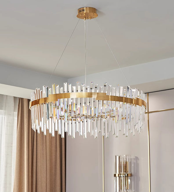 French light luxury LED living room crystal chandelier