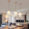 Japanese style solid wood glass restaurant bar Pendant light