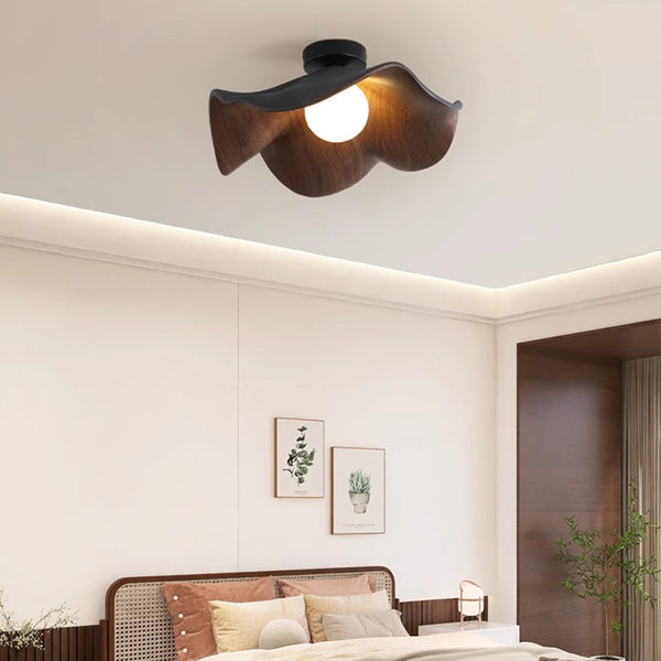 Creative retro lotus leaf bedroom corridor ceiling lamp