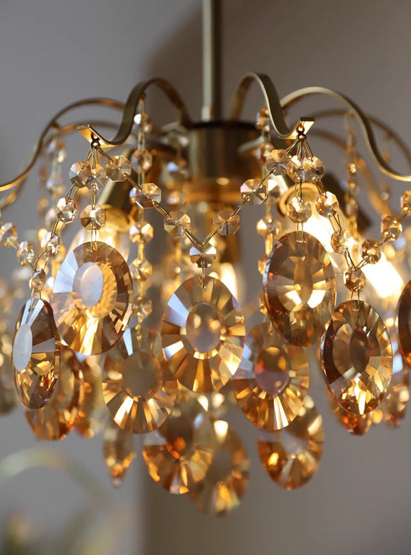 French retro glass chandelier