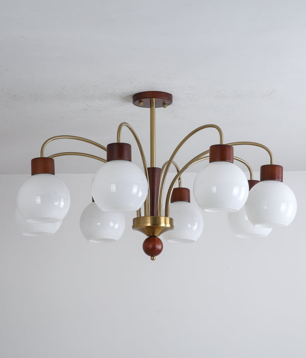 Lustre aux fruits dorés de style crème