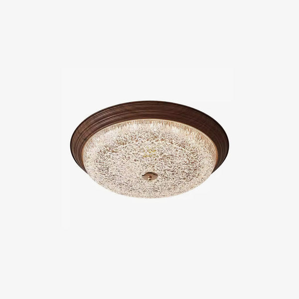 Plafonnier de chambre rond de couleur noyer rétro