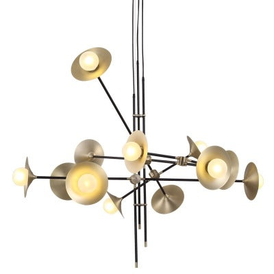 Creative golden trumpet chandelier