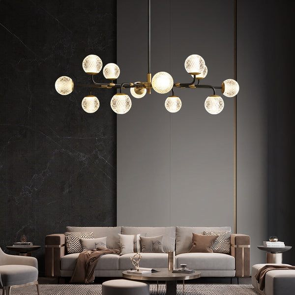 Lustre de luxe moderne entièrement en cuivre