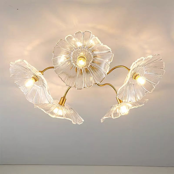 Kreative Lotusblatt-Deckenlampe im Retro-Stil