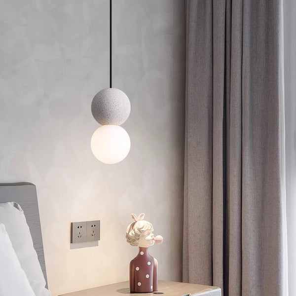 Wabi-sabi style terrazzo bedroom bedside small Pendant light