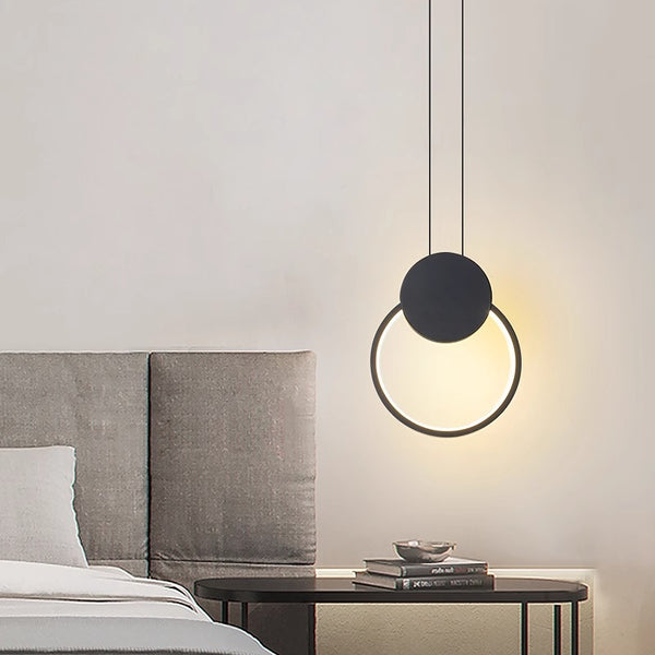 Minimalist LED Line Bedroom Bedside Chandelier