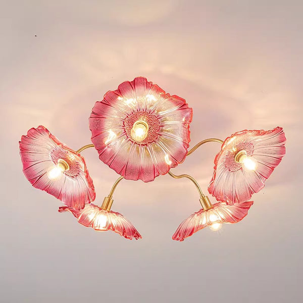 Kreative Lotusblatt-Deckenlampe im Retro-Stil