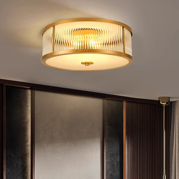 Copper bedroom ceiling lamp