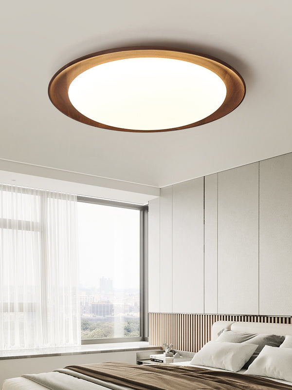 Ultradünne Deckenlampe aus Walnussholz für das Schlafzimmer