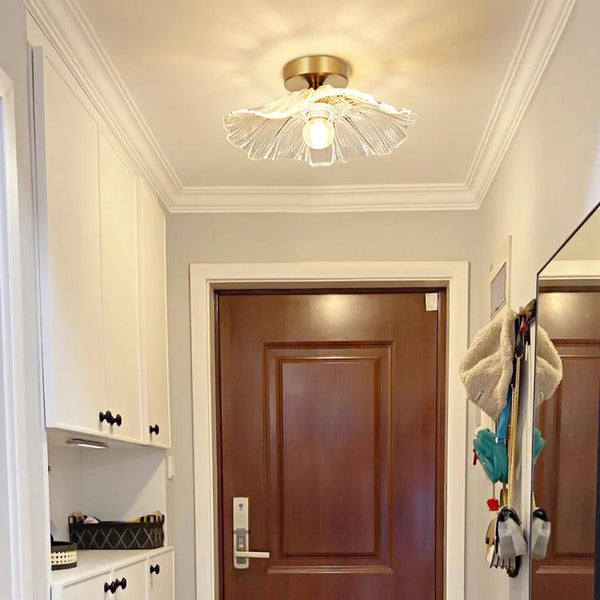 Retro lotus leaf ceiling lamp