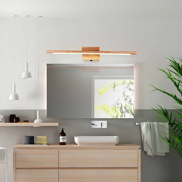 Applique murale nordique en bois massif avec miroir