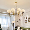 French solid wood fabric chandelier