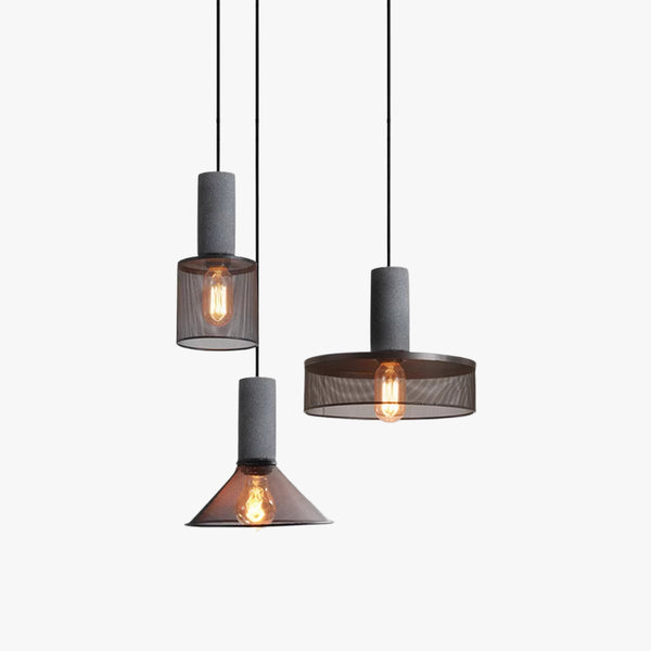Lustre rétro à tête unique en ciment