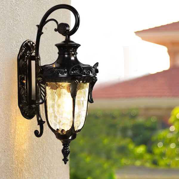 Retro outdoor waterproof villa door balcony corridor wall lamp