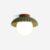 Creative round ball straw hat ceiling lamp