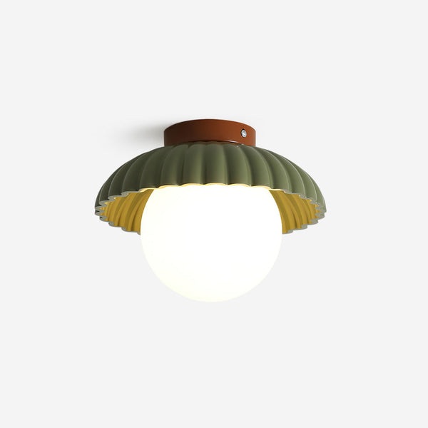 Creative round ball straw hat ceiling lamp
